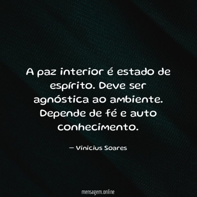 A paz interior é estado de espírito