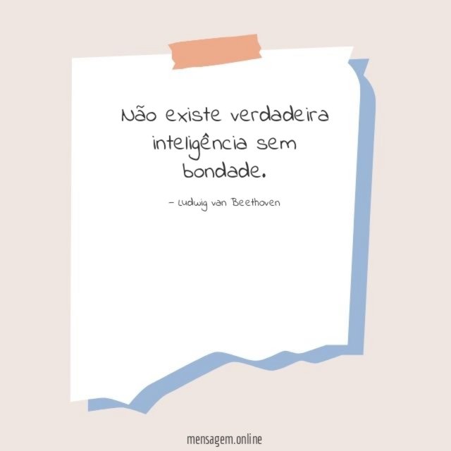 Não existe verdadeira inteligência sem bondade
