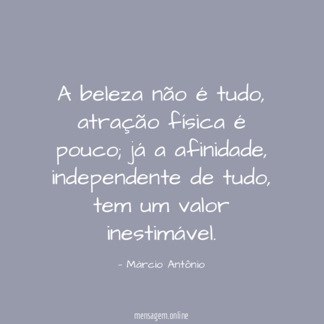 A beleza não é tudo
