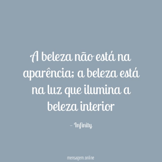 A beleza não está na aparência