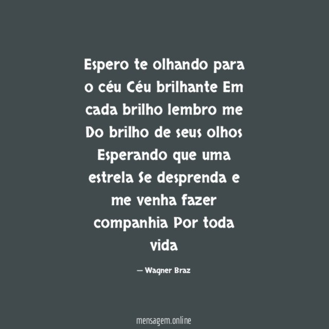 Espero te olhando para o céu Céu brilhante Em cada