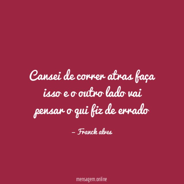 Cansei de correr atras faça isso