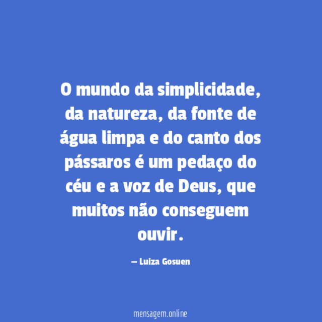 "O mundo da simplicidade