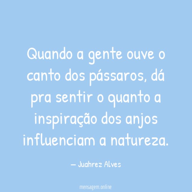 Quando a gente ouve o canto dos pássaros