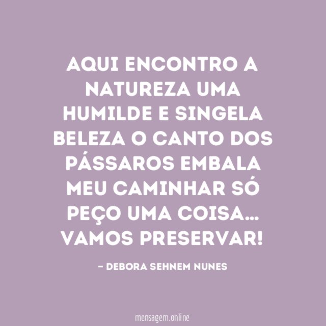 Aqui encontro a natureza Uma humilde e singela beleza
