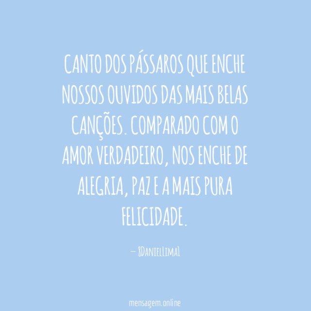 Canto dos pássaros que enche nossos ouvidos