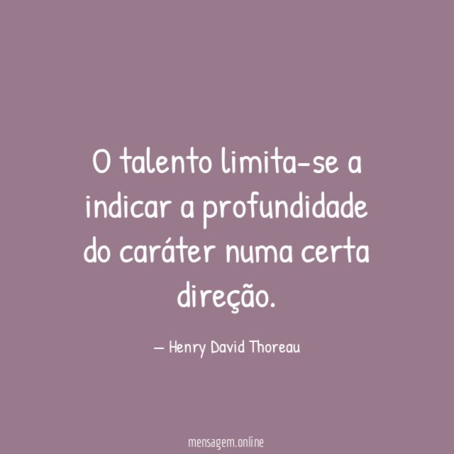 O talento limita-se a indicar a profundidade do