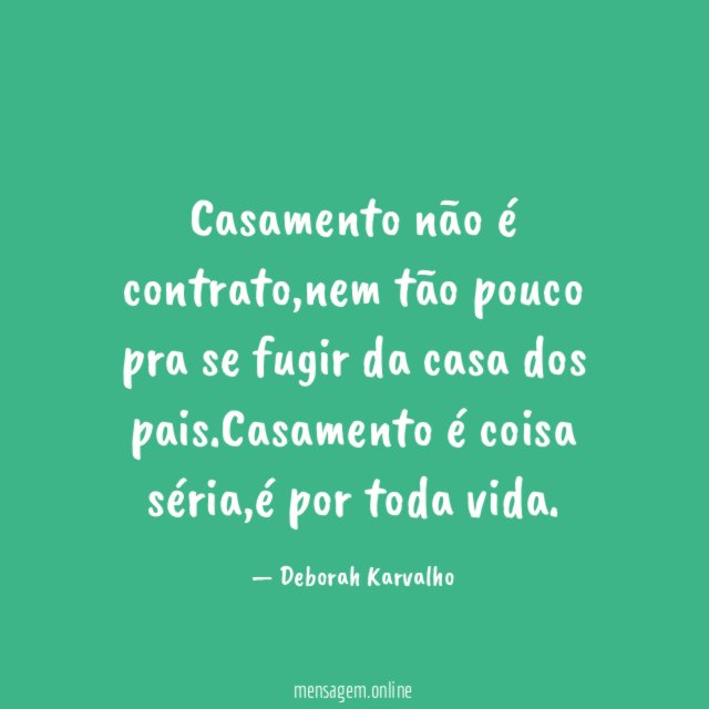 Casamento não é contrato