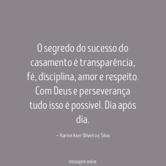 O segredo do sucesso do casamento é transparência