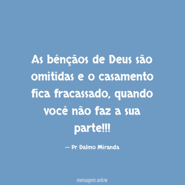 As bênçãos de Deus são omitidas