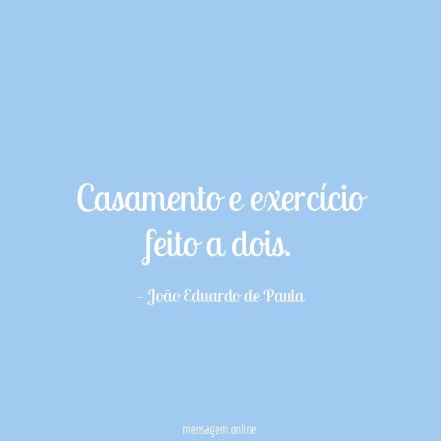 Casamento e exercício feito a dois