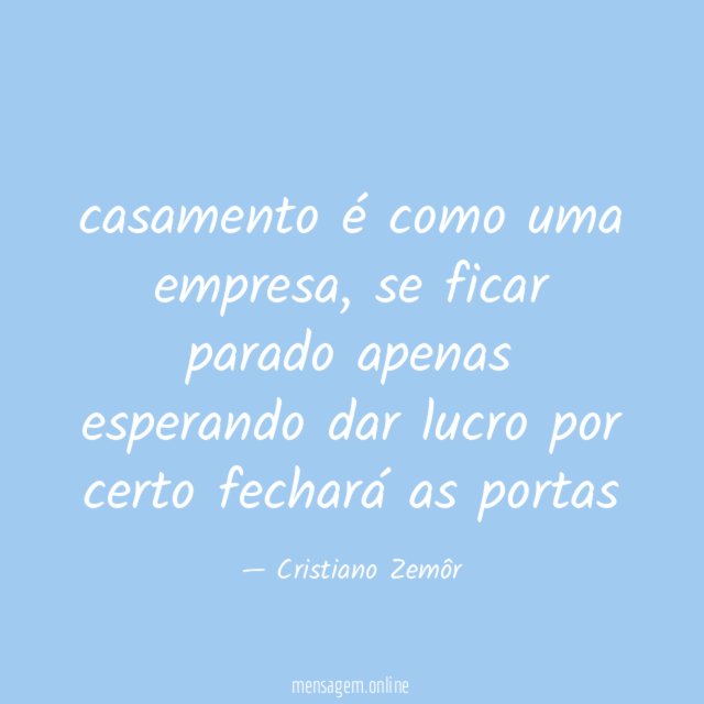 casamento é como uma empresa