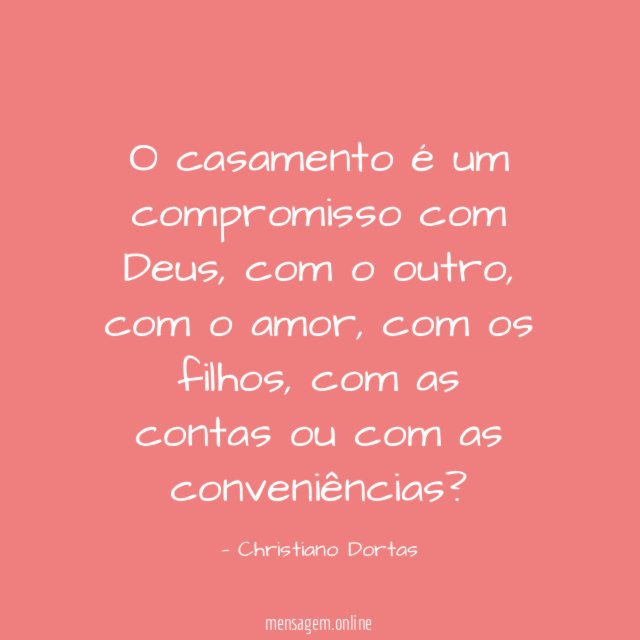 O casamento é um compromisso com Deus