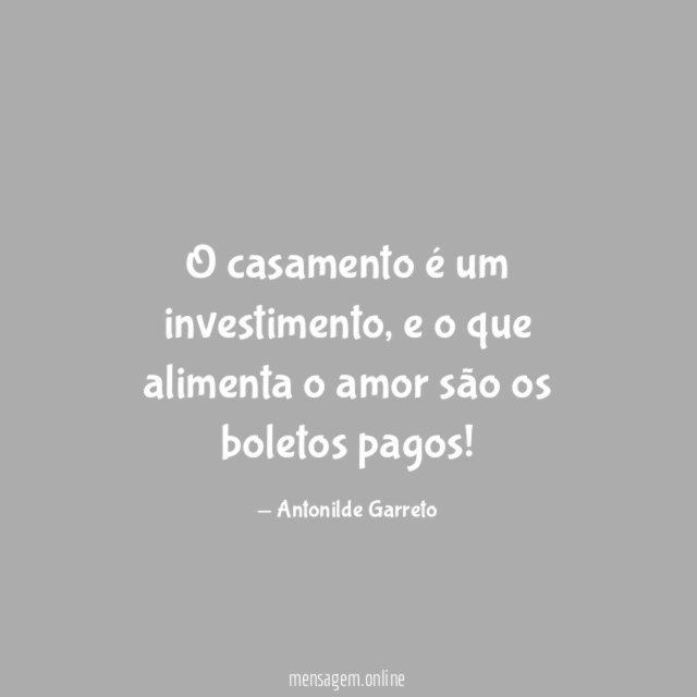 O casamento é um investimento