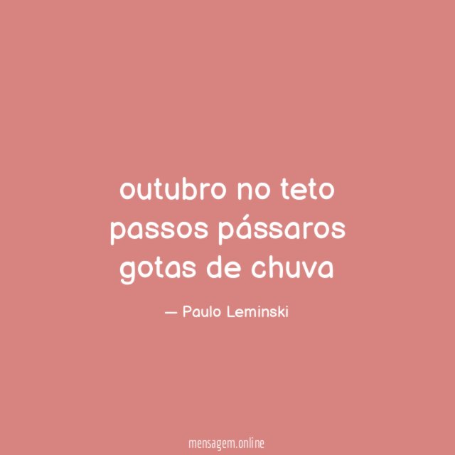 outubro no teto passos pássaros gotas de chuva