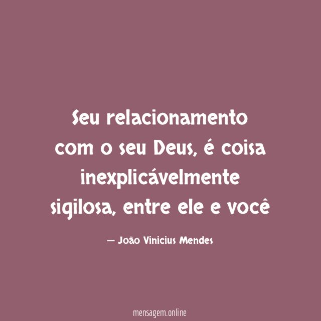 Seu relacionamento com o seu Deus