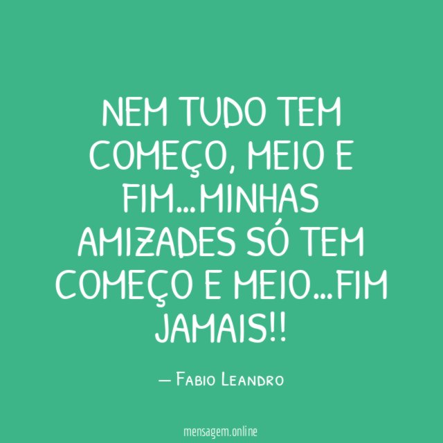 NEM TUDO TEM COMEÇO