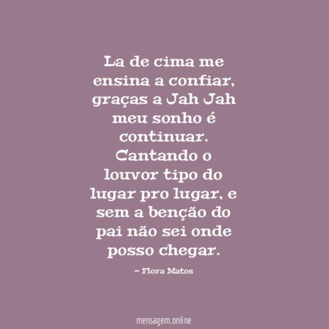 La de cima me ensina a confiar