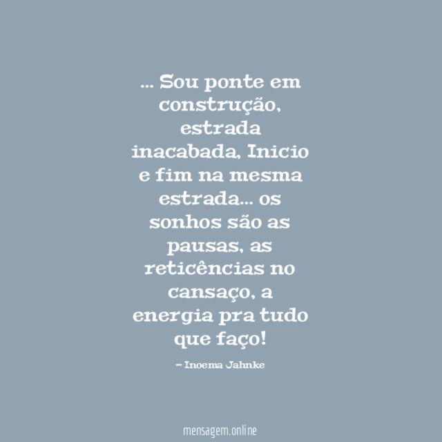 Sou ponte em construção