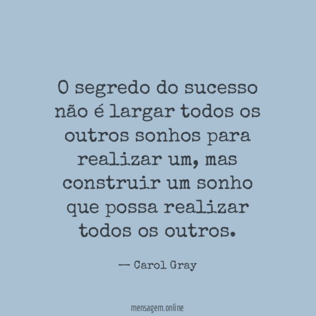O segredo do sucesso não é largar todos