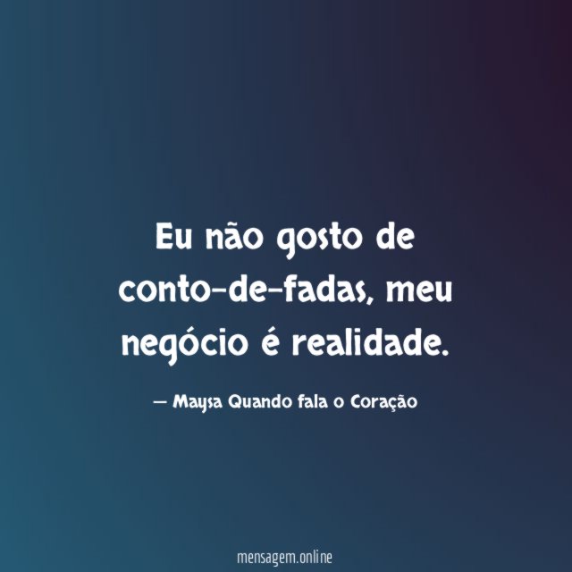 Eu não gosto de conto-de-fadas