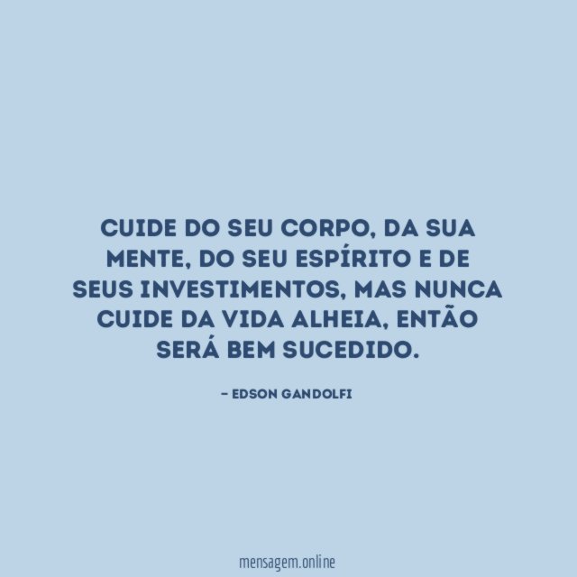 Cuide do seu corpo