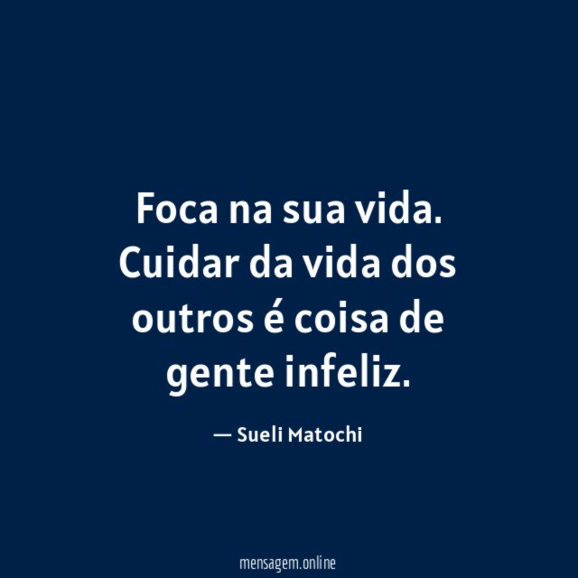 Foca na sua vida