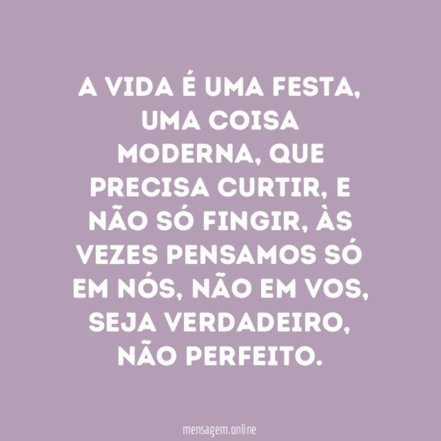 A vida é uma festa