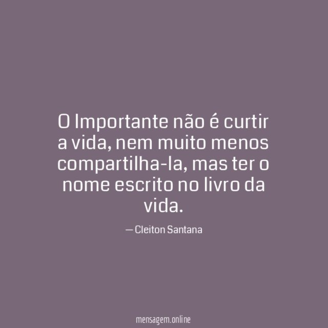 O Importante não é curtir a vida