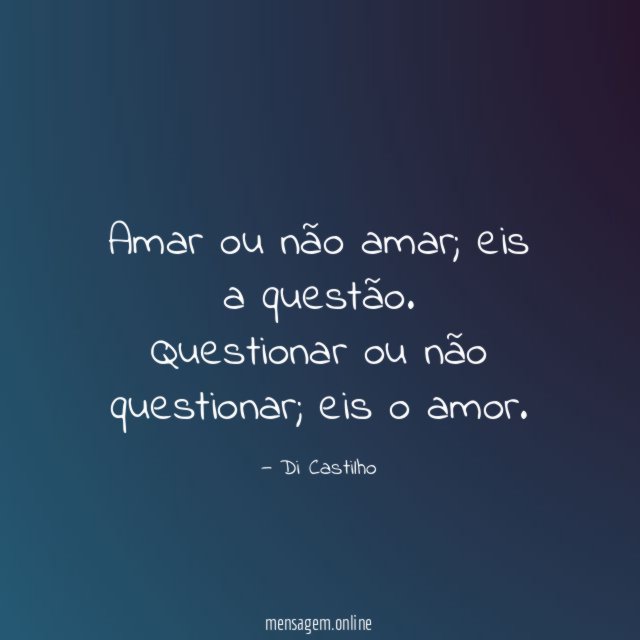 Amar ou não amar
