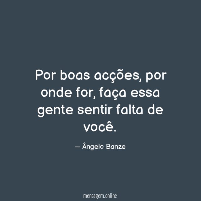 Por boas acções