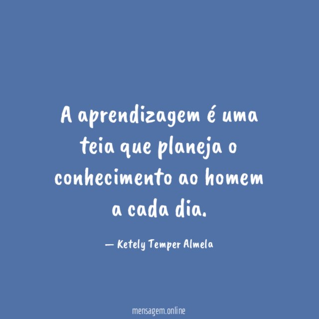 A aprendizagem é uma teia que planeja