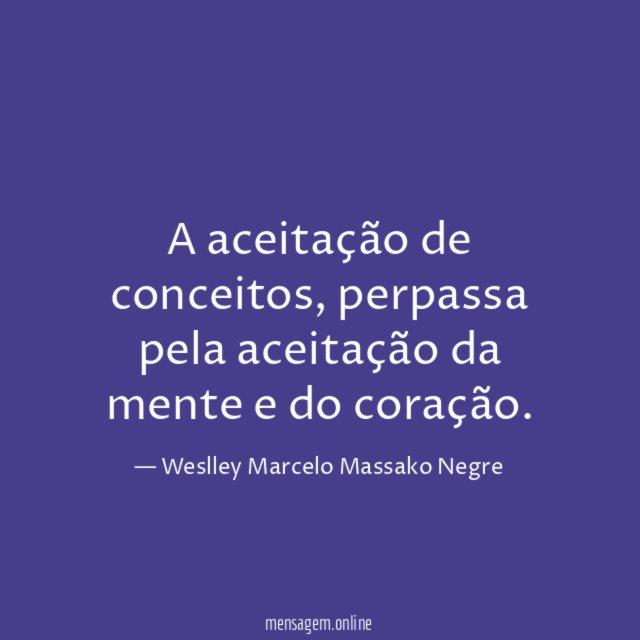 A aceitação de conceitos