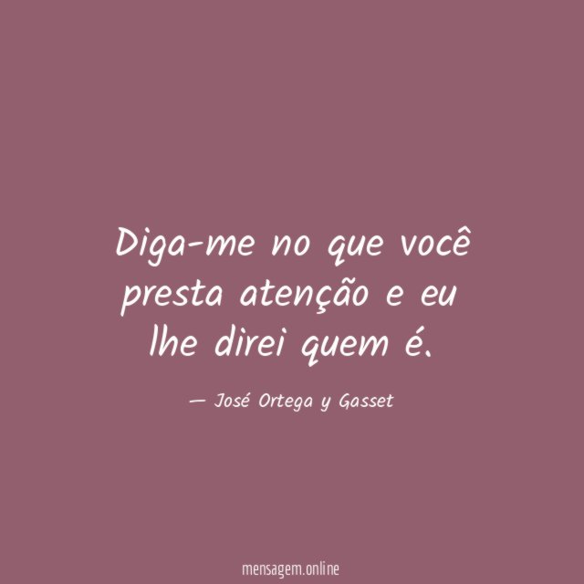 Diga-me no que você presta atenção e eu lhe direi quem é