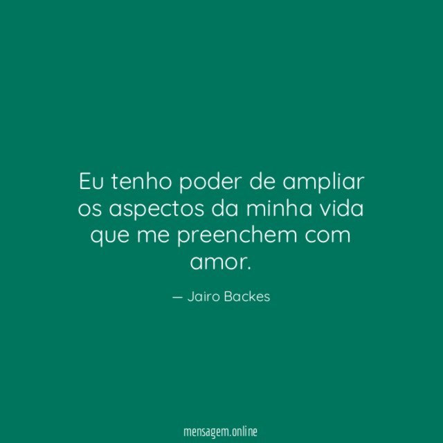 Eu tenho poder de ampliar os aspectos da