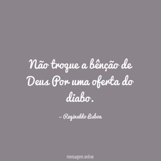 Não troque a bênção de Deus Por uma
