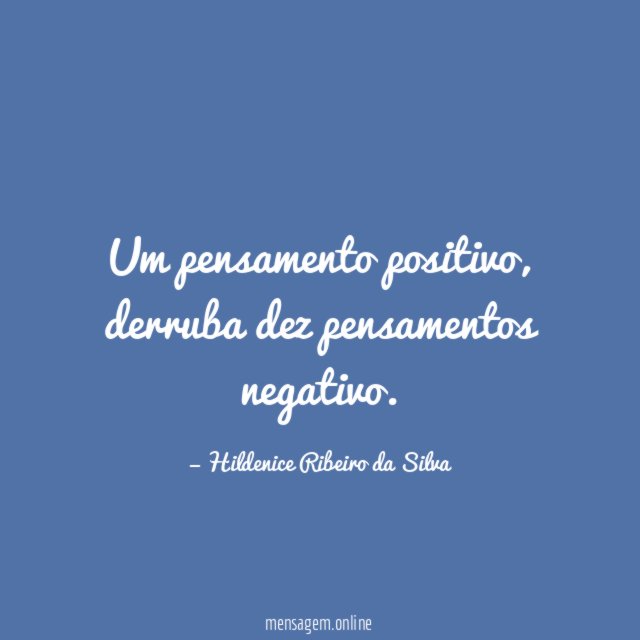 Um pensamento positivo