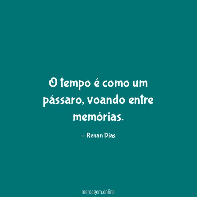 O tempo é como um pássaro