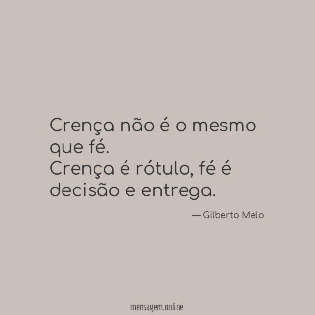 Crença não é o mesmo que fé