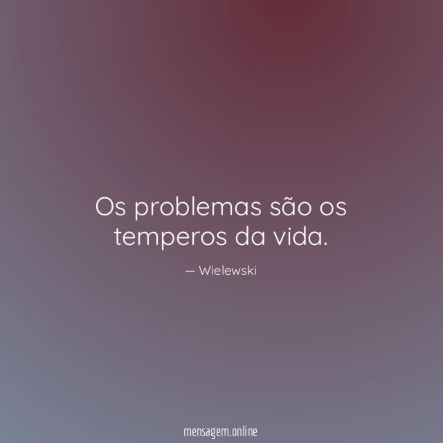 Os problemas são os temperos da vida
