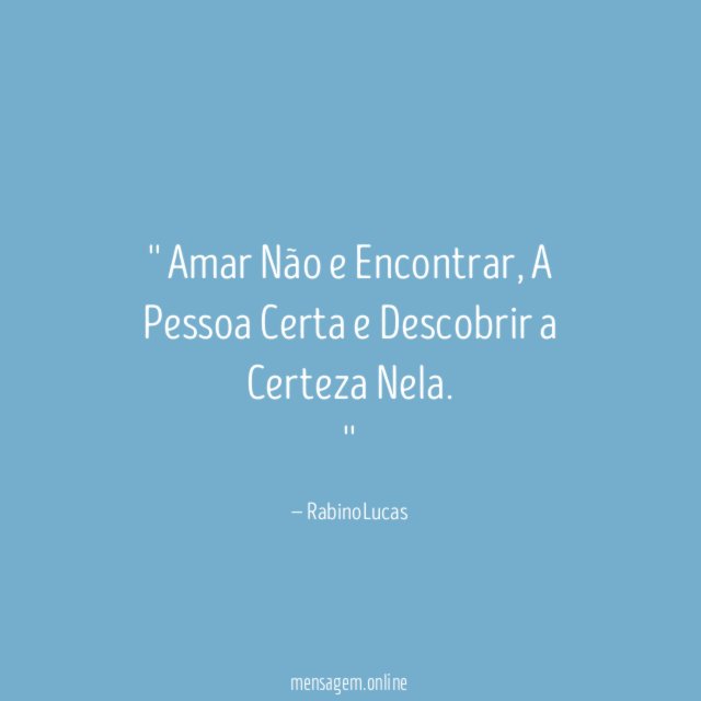 ' Amar Não e Encontrar