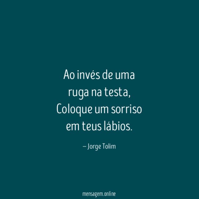 Ao invés de uma ruga na testa