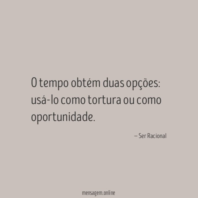 O tempo obtém duas opções