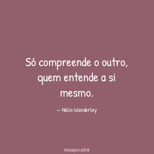 Só compreende o outro
