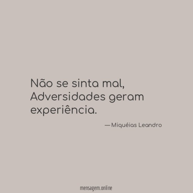 Não se sinta mal