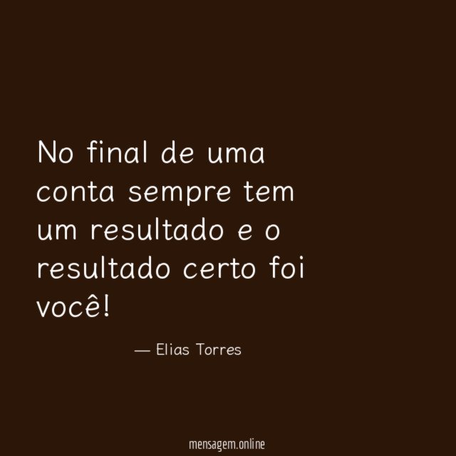 No final de uma conta sempre tem um