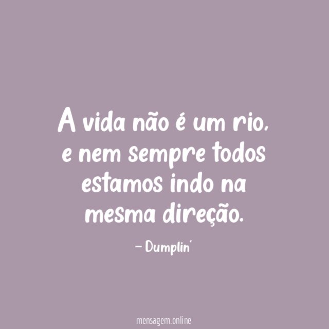 A vida não é um rio