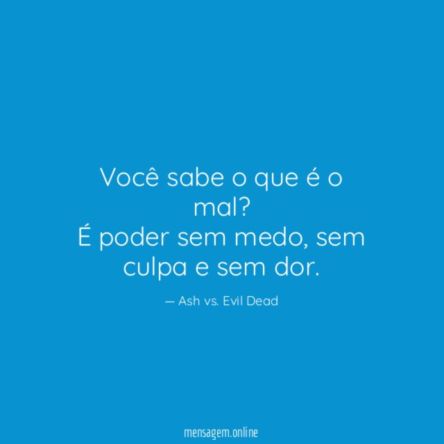 Você sabe o que é o mal