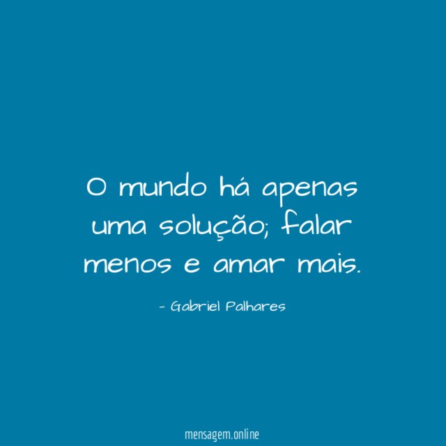 O mundo há apenas uma solução