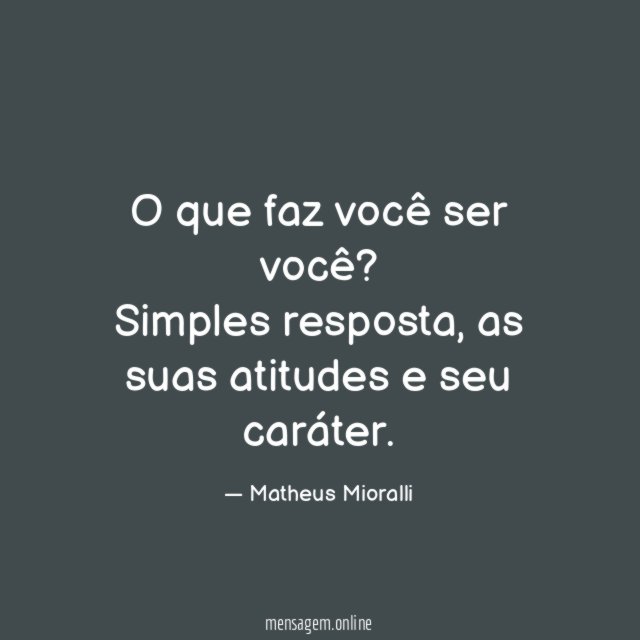 O que faz você ser você